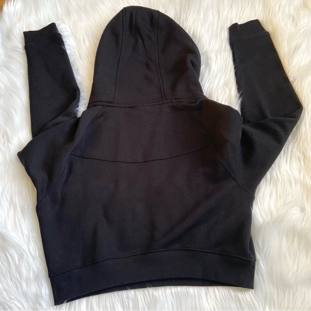 Alphalete Cropped Pullover Fleece Lined Hoodie Black Size Small - Picture 5 of 8